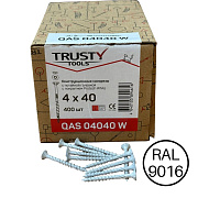 Фасадные саморезы QAS 4х40 белые (400 шт)